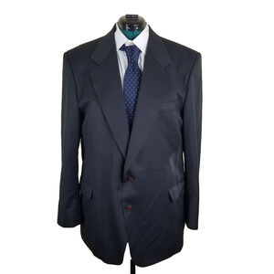 Louis Raphael Men's Solid Navy Blue Super 100's Wool Blazer Sport Coat Size 44R